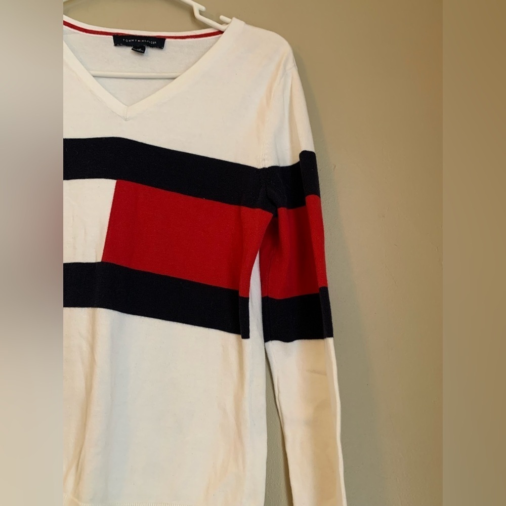 Tommy Hilfiger Light Weight sweater shirt classic flag 4th of july americana y2k - Picture 5 of 9